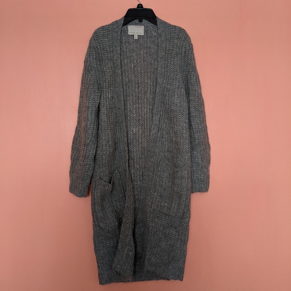 Banana Republic Heritage Long Open Front Cardigan Light Gray Heather Size S - Picture 1 of 7